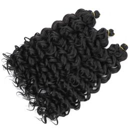 18 "Ocean Wave Tresses Cheveux Afro Ombre Trame Curl Synthétique Armure Gris Tresse Ocean Wave Crochet Cheveux