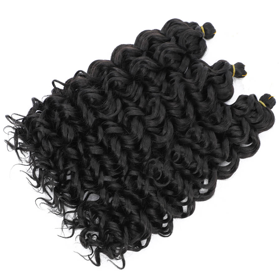 18" Ocean Wave Braids Hair Afro Ombre Weft Curl Synthetic Weave Gray Braid Ocean Wave Crochet Hair