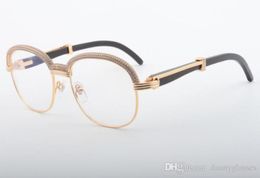 18 ventas de gafas redondas con ángulo de buey natural de alta calidad, montura de diamante atmosférico de alta calidad, tamaño 1116728A 601181402154821