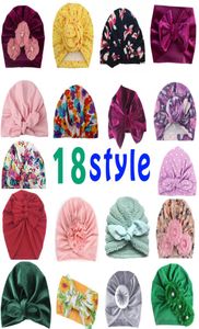 18 Style Baby Hats Bunny Ear Caps Tulband Knot Hoofd Wraps Infant Kids India Hoed Oren Cover Childen Milk Silk Beanie9418296