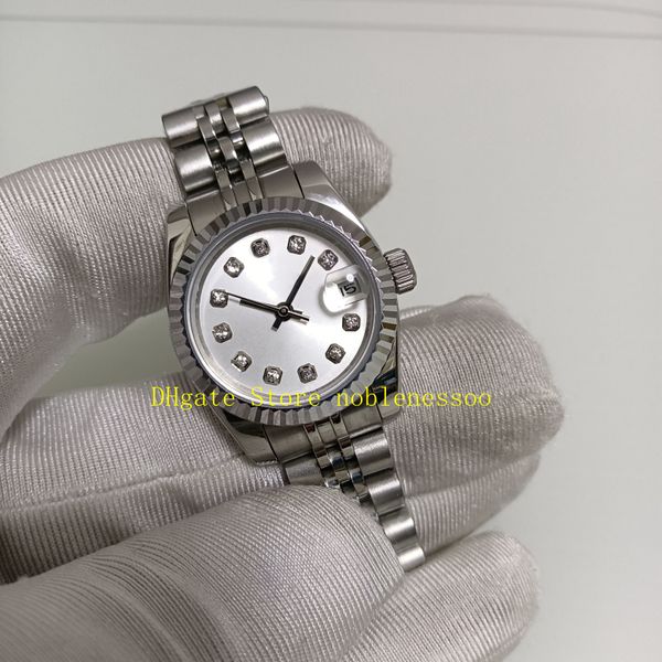18 Estilo Real Po con caja Relojes Mujer 26 mm Dial de diamante Oro amarillo Champagne Dial Pulsera Señoras Mecánica automática Señora 336H