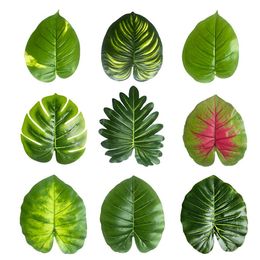 18 styles Simulation de feuilles artificielles Feuilles de la feuille de melon d'eau unique pour la décoration de la maison