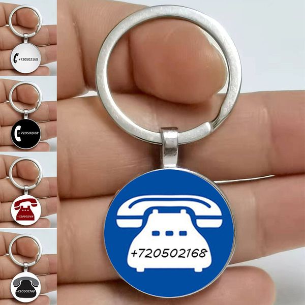 18 Styles porte-clés privé personnalisé photo porte-clés cadeau personnalisé porte-clés bricolage numéro de téléphone Anti-perte