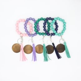 18 Styles Gland Bracelet Faveur En Bois Perle Bracelet À La Main Perlé Porte-clés Creative Bagages Sacs Pendentif RRA