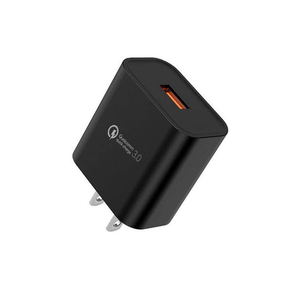 Chargeurs USB-A 18 Watt US Qualcomm Quick Charge 3.0 9V 2A Adaptateur de chargeur rapide mural Chargeur sans fil compatible avec bloc de charge rapide certifié UL