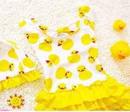 18 ans enfants maillot de bain pour filles beau canard jaune maillot de bain enfants maillot de bain princesse une pièce maillots de bain bonnet de bain5674637