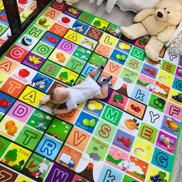 Alfombra de juego para bebés de 180x120x0,5 cm, juguete de rompecabezas para niños, alfombra para gatear, alfombra para niños, juego de actividad, alfombra para desarrollo de gimnasio, piso suave de espuma Eva 210724