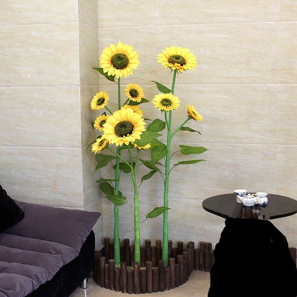 Fleur artificielle en soie de 180 CM de haut, arbre de tournesol, colonne de guidage de mariage, simulation de marguerite pour la maison, décoration de sol du salon