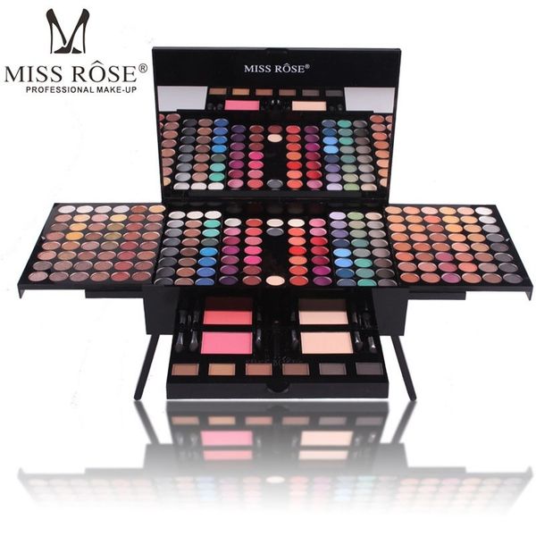 Palette d'ombres à paupières professionnelles, 180 couleurs, ensemble de maquillage avec brosse, miroir rétractable, étui de maquillage cosmétique