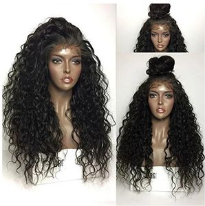 180 DDENSITY WIGS des vagues profondes en vrac Long Curly Simulation Soft Lace Front Human Hair Wigs for Women Blackleslesless Synthetic Lace Wigs