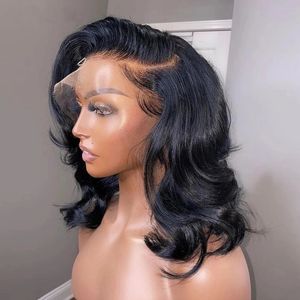 Perruque Bob Lace Frontal Wig Body Wave naturelle Remy, cheveux courts, Transparent HD, pre-plucked, fermeture 5x5, 13x4, 4x4, densité 180%, pour femmes