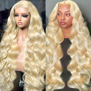 180%Dichtheid 13x4 Lace Voorpruik Lichaamsgolf 613 Honing Blond 30 40 inch Human Hair 13x6 HD transparante kant frontale pruik voor vrouwen 180%