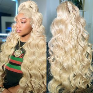 180% densité 30 40 pouces 613 Honey Blonde 13x6 HD Lace Front Human Hair Wigs Brazilian Body Wave Colored 13x4 Lace Frontal Wig Fractal pour les femmes
