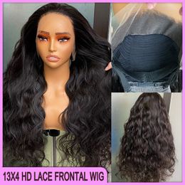 180% Haardichtheid 12A Maleisische Peruaanse Indiase Braziliaanse Body Wave 5x5 HD Vetersluiting Pruik 22 inch 100% Ruw Maagd Remy Echt haar