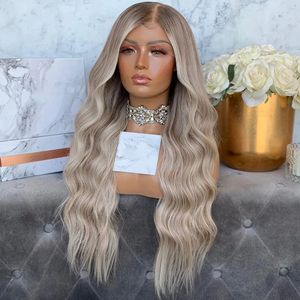 180 Dichtheid lichtbruine gewortelde platina blonde pruik benadrukken remy menselijk haar 13x4lace voorpruiken voor zwarte vrouwen transparant kanten grijze ombre volledige kanten pruiken