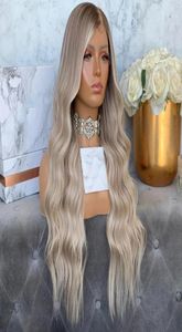 Perruque Lace Front Wig naturelle Remy, cheveux humains, brun clair, enracinés, blond platine, 13x4, 180 de densité, dentelle transparente, 5001190