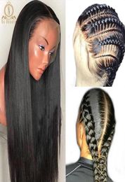 180 Dichtheid Voorgeplukt volle kanten Haarpruiken Glueless Full Lace Wig Human Hair 360 Lace rechte pruiken voor zwarte vrouwen front8049441