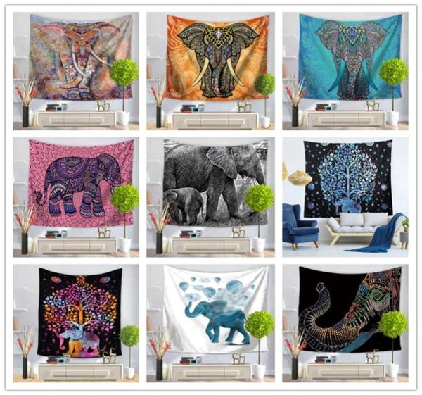 180 Designs Mur Tapisse Tapestry Elephant Carte Imprimez la serviette de plage Bohemian Mandala Yoga Mats Nappes Polyester Tapases 5375875