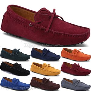 180 Nouvelle Mode Hommes Casual Chaussures En Cuir Style Britannique Printemps Couple Véritable Peas Scrub Men Drive Paresseux Couvre-chaussures Extérieur Confortable Respirant Noir Jaune