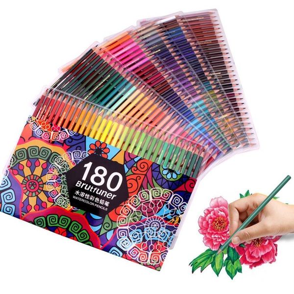 180 crayons aquarelle professionnels crayons de dessin multicolores pour artistes dans des tons vifs assortis pour colorier 201102223K