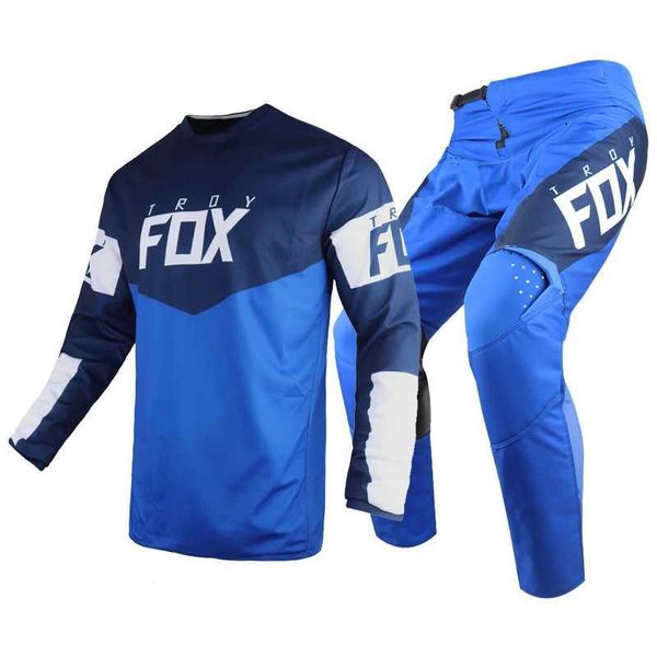Envío Gratis 180 Revn Jersey pantalones Enduro Gear Set MX Combo traje hombres MTB BMX Dirt Bike traje ciclismo todoterreno azul Kits