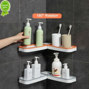 180 Rotation salle de bain support de rangement sans poinçon mural rotatif lavage du corps shampooing support de stockage lavabo cuisine support mural