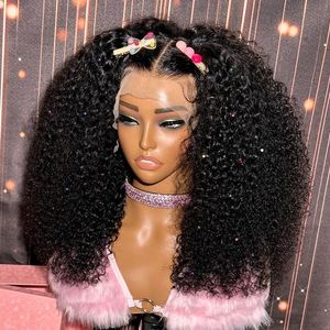 180% Wig Coie à cheveux humains bouclés courte Bob Wig Wig Lace Front Human Hairs Brésilien 4x4 Fermeure en dentelle Bob Wigs pour les femmes