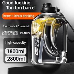 18002800 ml HighCapacity Water Bottle High Beauty Sports and Fitness Ton Barrels Bottled Air Up 240516