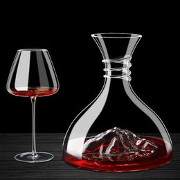1800 ml Créatif Iceberg Decanter Manual Blown Ice Ice Crystal Glass Verre rouge Bouteille de vin rouge Bar ACCESSOIRES