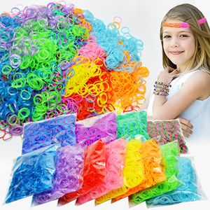 1800pcs Rubber Loom Bands Diy Toys For Kids Lacing Bracelets Girls Gift Hair Refill Make Woven Bracelet 220608