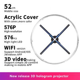 Proyector holográfico LED 3D de 180CM con holograma, 2512 Uds., WIFI, nube, para tienda, Hotel, luz publicitaria para exteriores