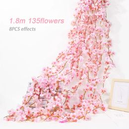 180 cm artificiel sakura fleurs vigne jardin de mariage rose arc arc à la maison décoration de Noël pantos