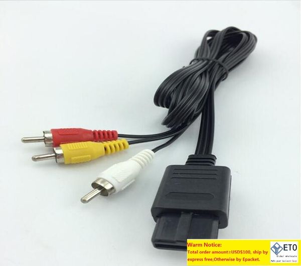 Câble vidéo AV TV RCA de 180cm, cube de jeu pour SNES GameCub pour Nintendo N64 64, magasin de gros, 500pslot