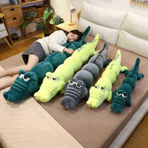 180 cm krokodil knuffel gevulde simulatie alligator pop ldren speelgoed sofa decor zachte oceaan dieren kussencadeau voor ldren j220729