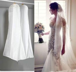 180 cm Grand vêtements Couvrette de mariée Sac de robe de mariée Sac de rangement à poussière blanche Sac de rangement pour robes de mariée de haute qualité en STO5439467
