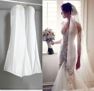 180 cm Grand Garment Bride Bridal Cover Robe Marid Robe White Deproping Covers Sac de rangement pour robes de mariée de haute qualité en STO3718936