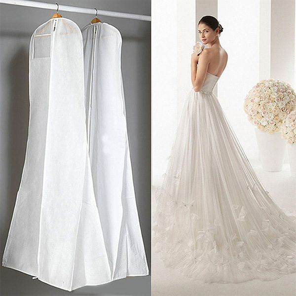 180 cm Robe de mariée Couverture de poussière Extra Large Vêtements Sacs de vêtements Long Train Evening Prom Robes Sac Protector épais non tissé à poussière