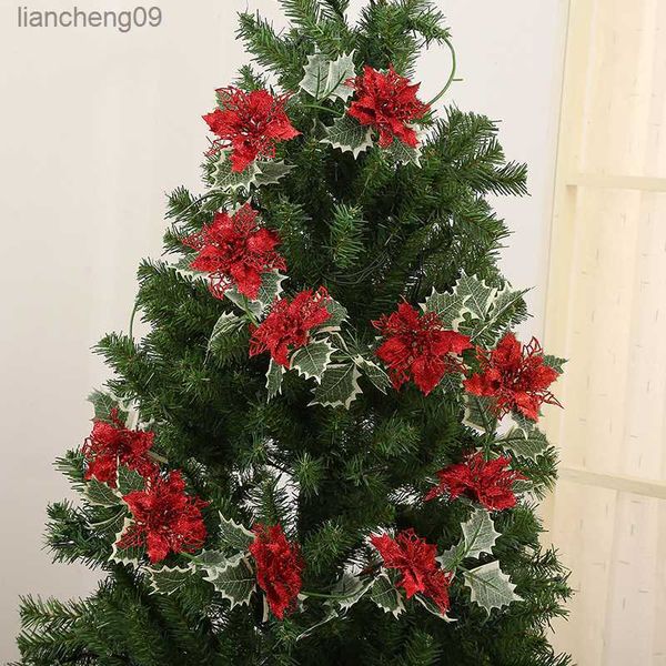 180 CM Xmas Tree Kunstbloemen Ornamenten Kerst Guirlande voor Bruiloft Thuis Kamer Decoratie Tuin Boog DIY Nep Plant Wijnstok L230620