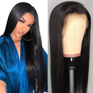 Perruque Lace Frontal Wig naturelle, cheveux naturels, pre-plucked, avec Baby Hair, 13x6, densité 180, vente en gros, liquidation