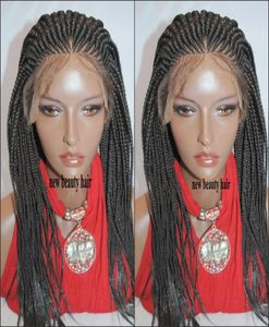 180Density Frontal Cornrow Frontal Cornrow Africa American Femmes Boîte de style tresse tresse Crochet Traids Lace Front Perruque avec bébé hai7291275