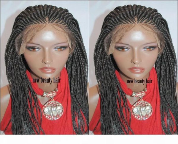 180Density Frontal Cornrow Frontal Cornrow Africa American Femmes Boîte de style tresse tresse Crochet Traids Lace Front Perruque avec bébé hai5769394