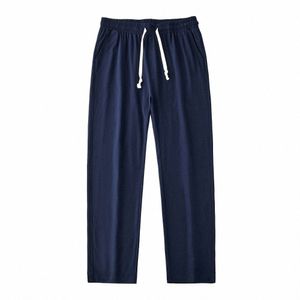 180g Gekamd Cott Sport Broek Mannen Lente Herfst Nieuwe Effen Kleur Rechte Joggingbroek Comfortabele Casual Homewear Wilde Broek Y6G8 #