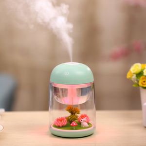 180 ml Micro Landschap Luchtbevochtiger Nachtlampje Ultrasone USB Luchtbevochtigers Mist Maker Mini Air Purifier Office Decor