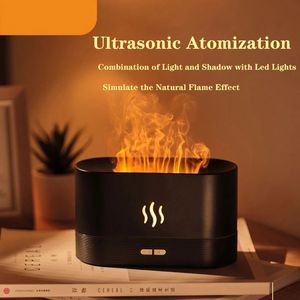 180ML USB Essential Oil Diffuser Simulation Flame Ultrasonic Humidifier Home Office Air Freshener Fragrance Sooth Sleep Atomizer