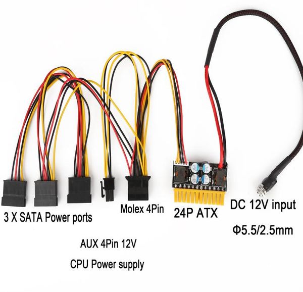 180W 12V DC PC ATX PSU Supplie mini auto Mirco Pico ATOM HTPC 1U RACKNOUNT ITX 24PIN SWITCH ALIME ALIMENTATION5571619