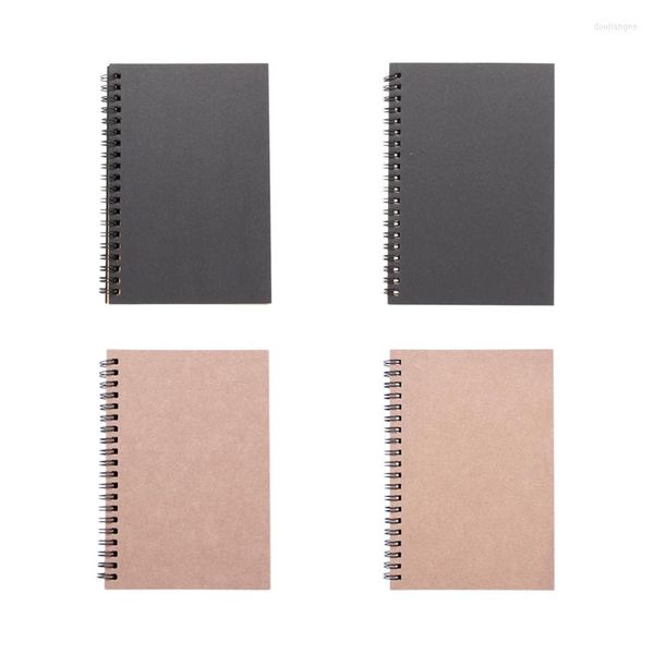 180x120mm Kraft Black Cover Notebook Escuela Estudiantes Bobina Sprial Taquigrafía Libro