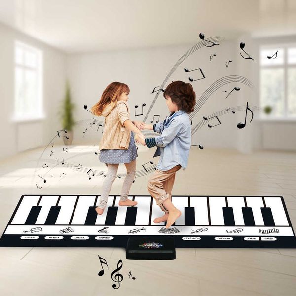 Tapis musical multifonction 180x72cm avec 24 touches bébé jouant du piano tapis tapis clavier jouets instrument de musique cadeau pour enfants 210724