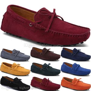 181 Nouvelle mode hommes chaussures décontractées en cuir style britannique printemps couple véritable pois gommage hommes conduire paresseux homme couvre-chaussures en plein air confortable respirant noir jaune