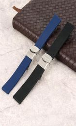 18202224mm BlackBlue étanche à bande de silicone montres en caoutchouc STRAPE BRACEMENT BRACEAUX CEINTURE BARRES STRIEUX EXTRÉE8224011