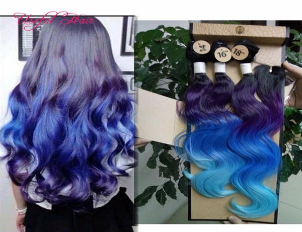 1822 pouces 4 paquets avec fermeture ombre Cirl Machine Double trame Poules de cheveux Bundles Wave Hair Weaves Couser dans les extensions de cheveux tissages 4650919